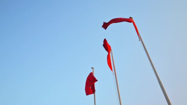 Turkish flag waving with the wind. 4k footage UHD 3840x2160
