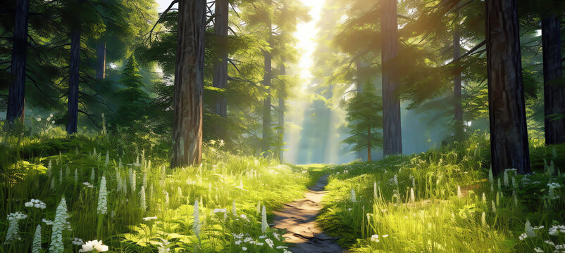 Path in the forest, AI generated