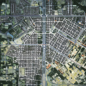 City Aerial View. Generative AI