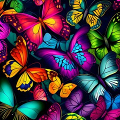 Obraz na płótnie Canvas Bufterflies pattern, colorful, dynamic color, a lots of bufterflies