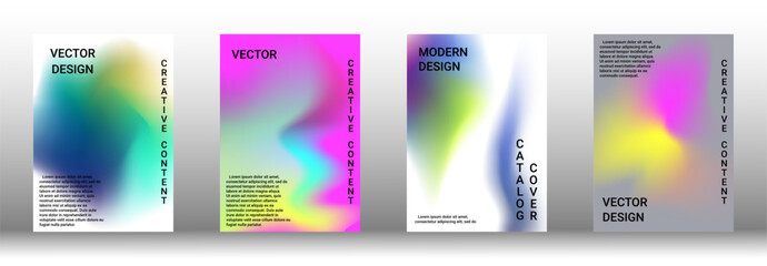Fototapeta premium Artistic covers design. Creative fluid colors backgrounds. Set of abstract covers