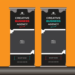 Roll Up Banner Design, Creative Business Banner Template Design