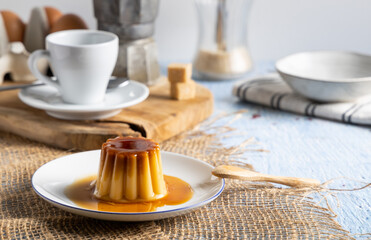 Homemade caramel flan.