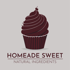 Vector homemade sweets cupcake