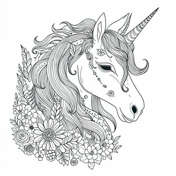 Einhorn Bild zum ausmalen f&uuml;r Kinder	