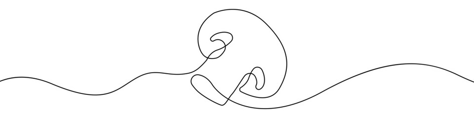 Mushroom icon line continuous drawing vector. One line Champignon vector background. Half a mushroom icon. Continuous outline of a Mushroom.