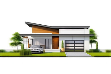 front view of a modern house