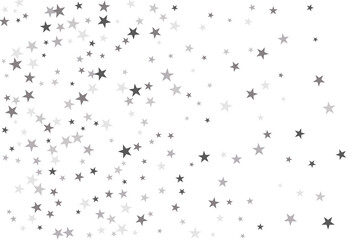 Star confetti. Silver casual confetti background. Bright design pattern.