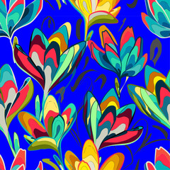 pattern bright iridescent abstract bright colored flowers bouquet background blue
leaves petals composition of flowers