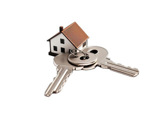 House on a key.Concept for real estate or property isolated on transparent or white background
