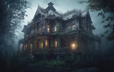Obraz premium Mysterious Haunted Mansion