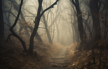 Obraz premium Haunted Forest Trail
