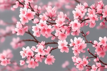 Sakura blossom oil painting art.