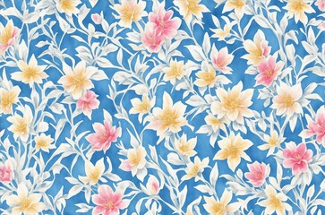 Seamless floral pattern wallpaper.