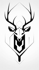 Modern and Minimalistic Style Deer Design, Simplistic Stylization with Focus on Essential Forms