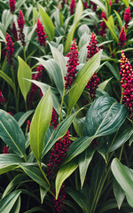 Obraz premium Swarms of green leaves background created with generative ai technology