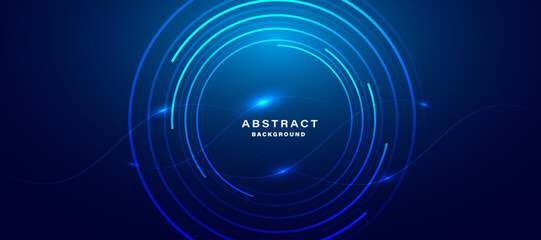 Blue abstract background, technology hi-tech futuristic template. Vector illustration	
