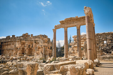 The Great Court of ancient Heliopolis's temple complex in Baalbek, Beqaa valley, Lebanon. UNESCO World heritage site