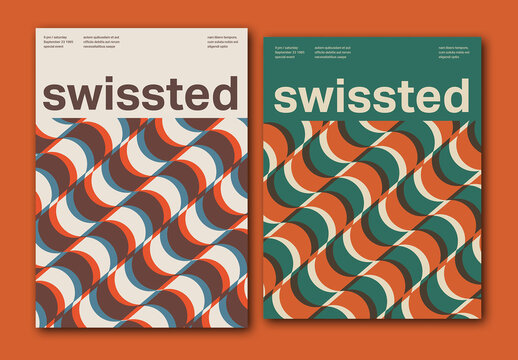 Swiss Design Cover Layout with Abstract Geometric Pattern