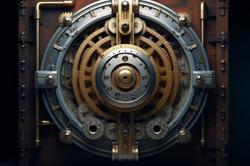 Complexity and elegance of a keyhole's internal mechanism, Generated with AI