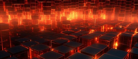 Neon Cubes Background