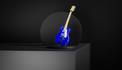 electric guitar with black background 3d render image