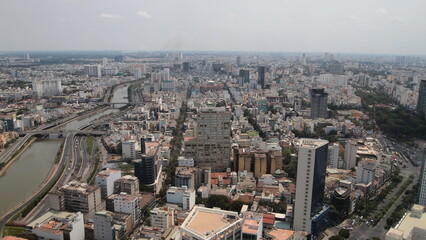 Aerial view of District 1 in Ho Chi Minh city
