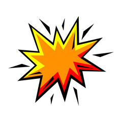 Fototapeta premium Illustration of cartoon explosion. Pop art creative image.