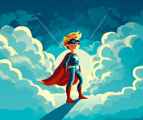 illustration of a boy superhero