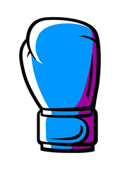 Boxing glove illustration. Box club item. Sport object in cartoon style.