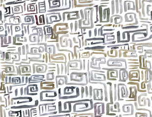 Seamless African pattern. Ethnic ornament on the carpet. Aztec style. Figure tribal embroidery. Indian, Mexican, folk pattern.