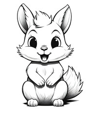 Obraz premium A cartoon animal sitting on its hind legs. Generative AI. Coloring book for kids.