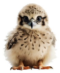 Falcon chick isolated on the transparent background PNG. AI generative.