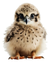 Obraz premium Falcon chick isolated on the transparent background PNG. AI generative.