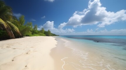 Sandy paradise, tranquil tropical beach, soft sands, and ultimate beach getaway