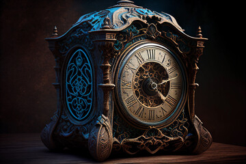 Fototapeta na wymiar Antique table clock. AI Generated