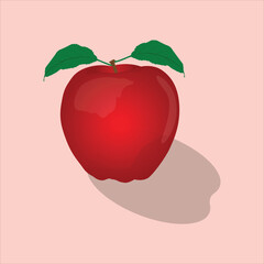 realistic apple with leaf illustration