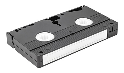 Videotape cassette film for old video recorders, isolated on transparent background .
