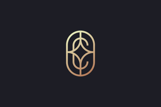c letter design modern style creative golden wordmark design typography illustration, c spa logo, c floral ,c line logo