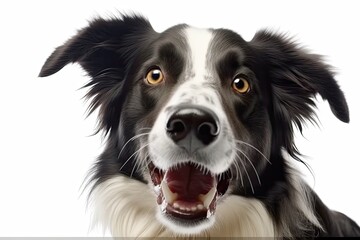 happy dog panting with its mouth open. Generative AI