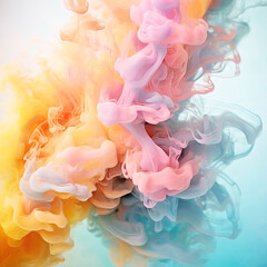 Fototapeta premium Rainbow of Acrylic Ink in Water. Color Explosion. Colorful explode. Generative AI