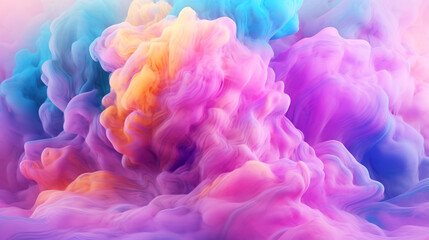 Fototapeta premium Rainbow of Acrylic Ink in Water. Color Explosion. Colorful explode. Generative AI