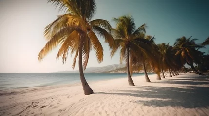 Tuinposter Palmy Trees Dance in Harmony with the Rhythms of the Beach © Ranya Art Studio