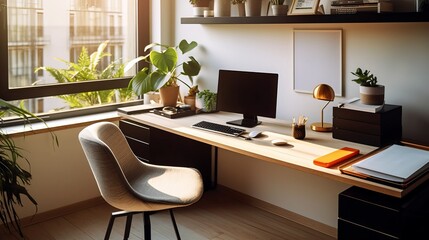 A Minimalist Workspace with Natural Daylight