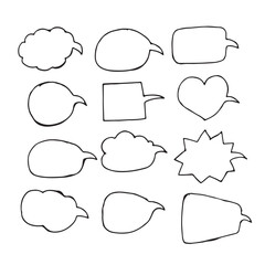 Speech bubble hand drawing icon