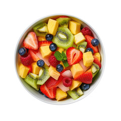 Bowl of Fruit Salad on a Transparent Background. Generative AI