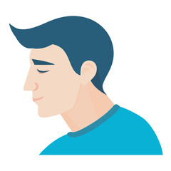 cheerful man profile portrait character