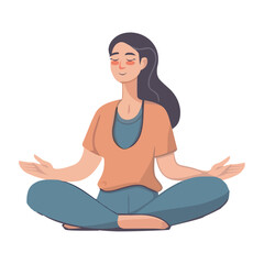 woman practicing yoga in lotus position