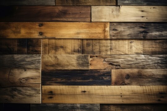 close-up of a textured wooden wall. Generative AI