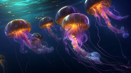 Illuminated Jellyfish Symphony